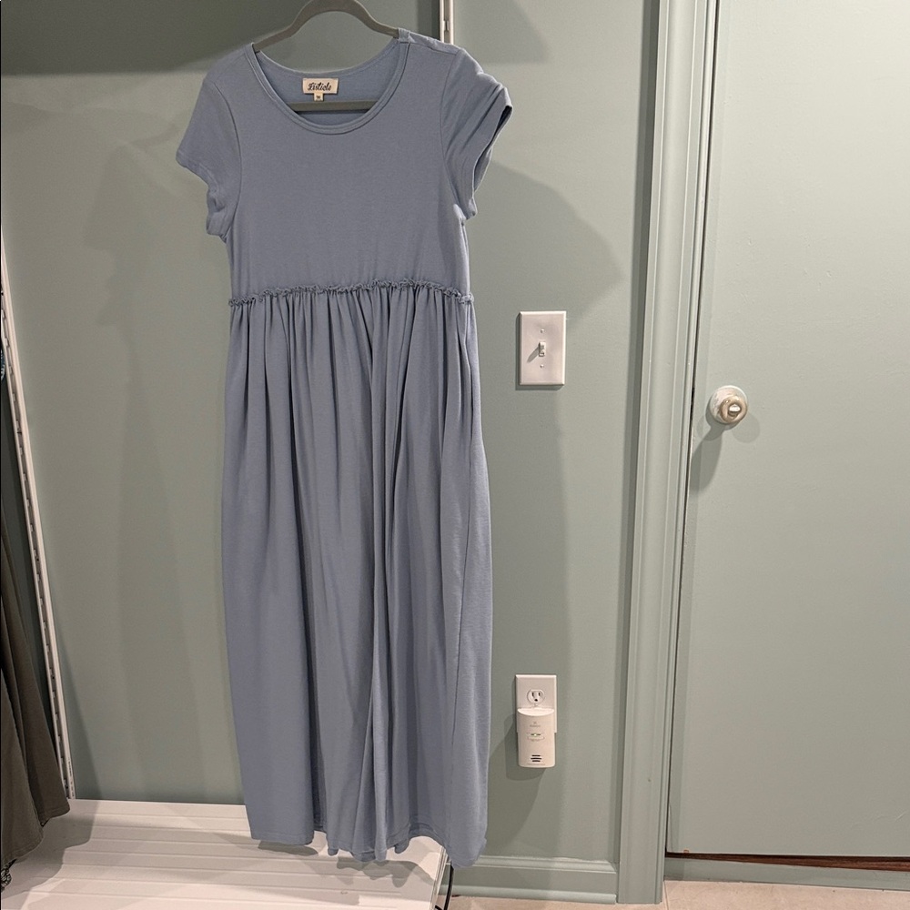 Blue Cotton Maxi Dress